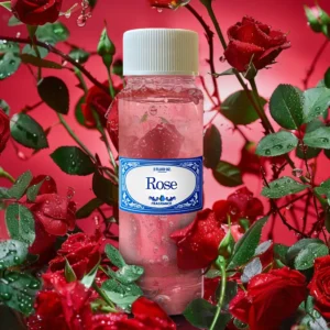 rose fragrance new bottle surrounded by roses